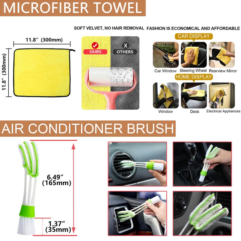 Nolimas 12Pcs Car Wheel & Tire Brush Kit,Including 17inch Long Wheel Brush,Short Handle Tire Brush,5pcs Detailing Brushes Kit & 3pcs Wire Brushes for Cleaning Car Wheels & Interior Exterior - Image 5